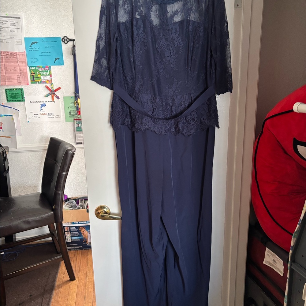 Navy Blue Lace Jumpsuit